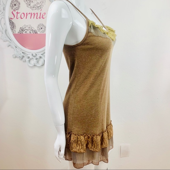 Pretty Angel / Lace Ruffle Mesh Cream Brown Green - Picture 2 of 8